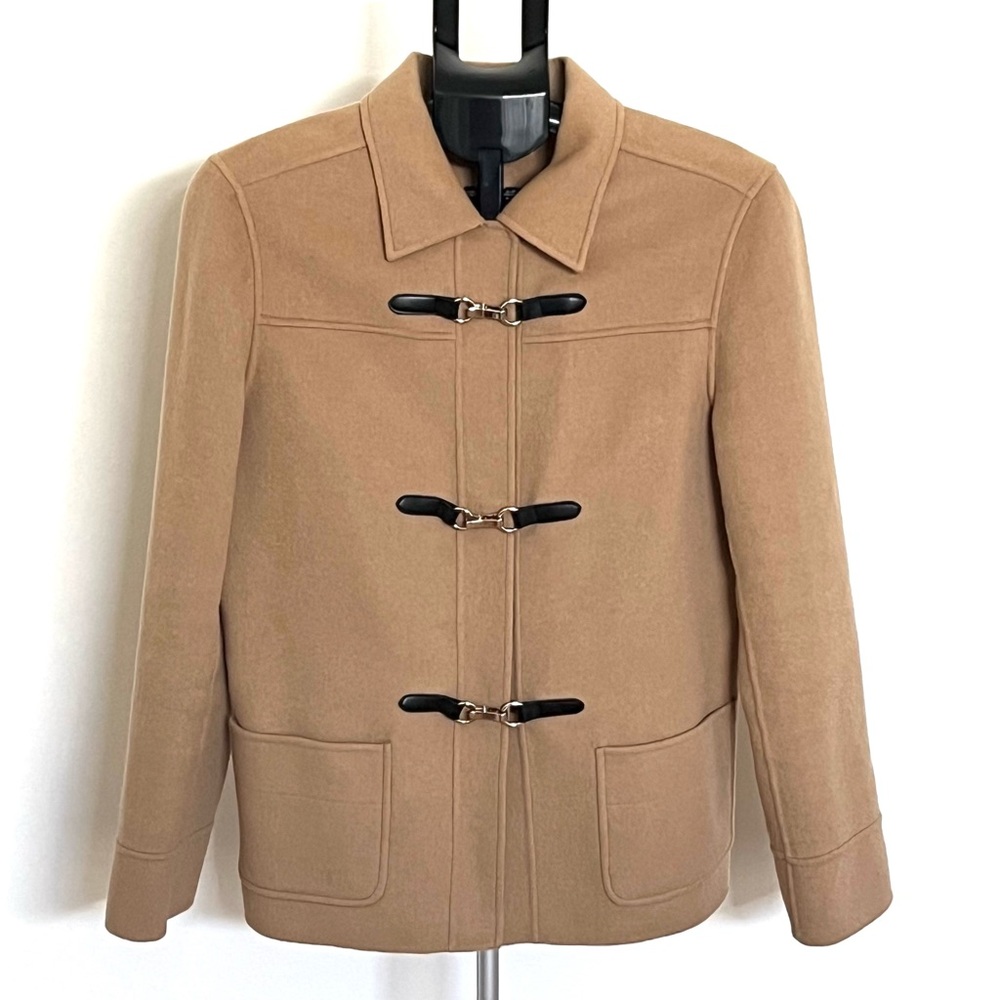 Alexandra Bartlett Wool Tan Utility Jacket Size Large